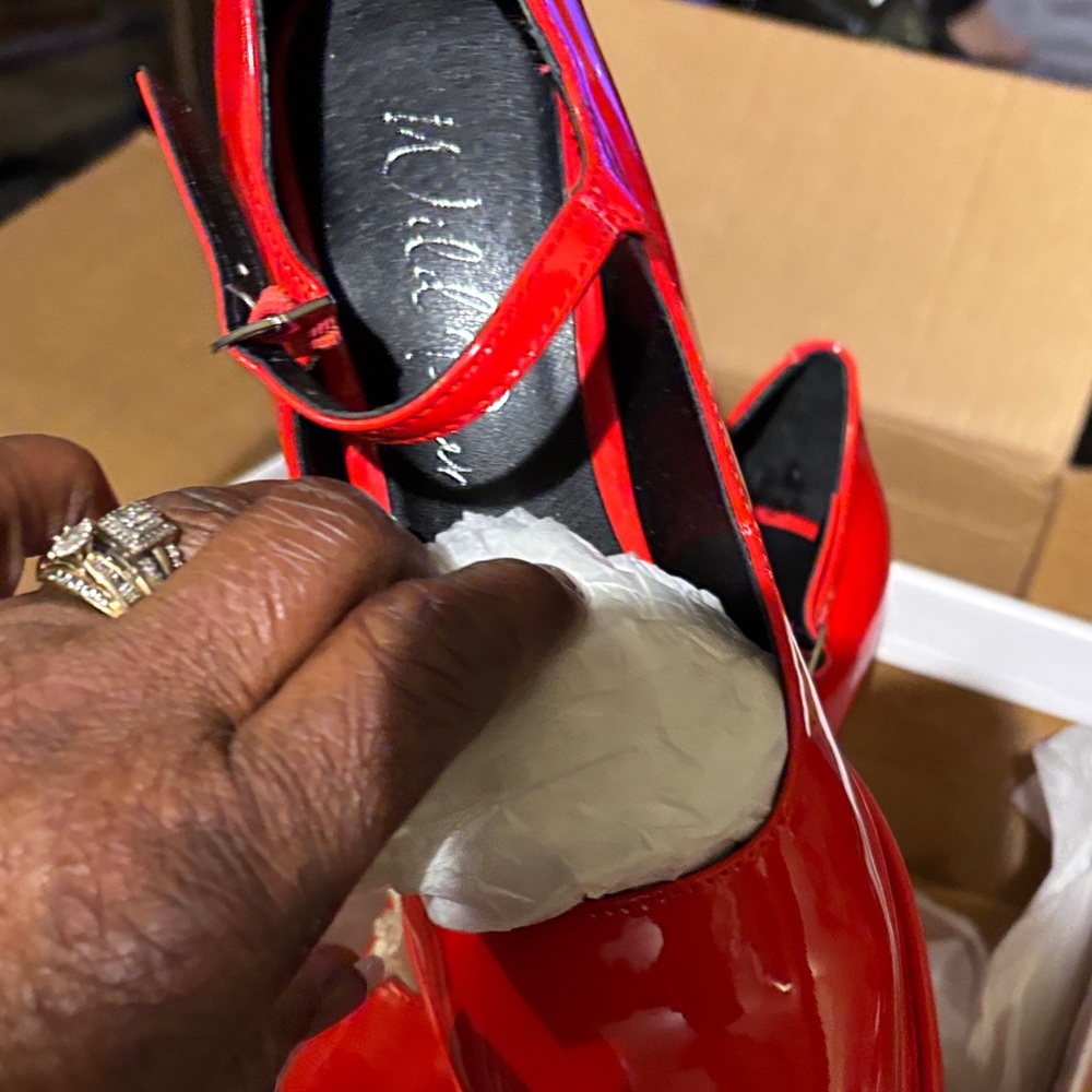 Wild Diva Bold Red Platform Heels platform 5” hee… - image 6